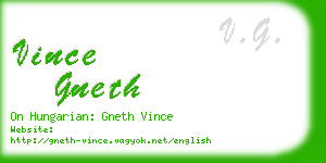 vince gneth business card